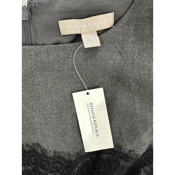 Banana Republic Sheath Dress Women’s Size 16 Lace Overlay Sleeveless Career - Picture 10 of 16